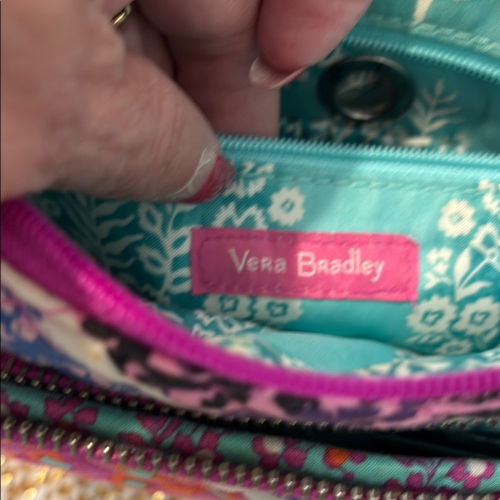 Vera Bradley Pink and Purple Quilted Crossbody Bag - Picture 6 of 11